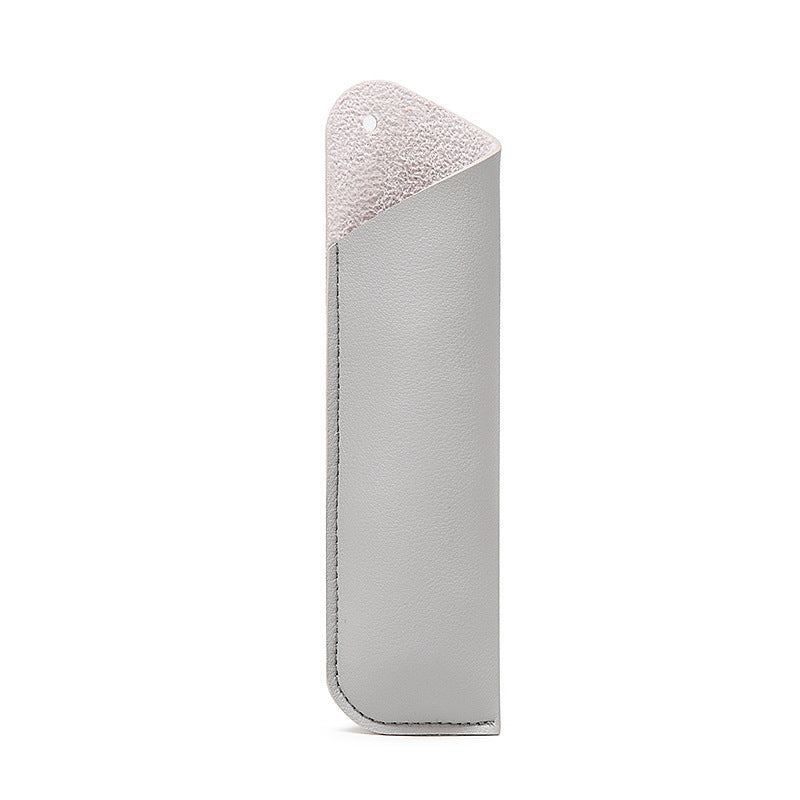 Wholesale PU Leather Creative Simple Pen Protective Cover Diy Student Solid Color Pencil Bag